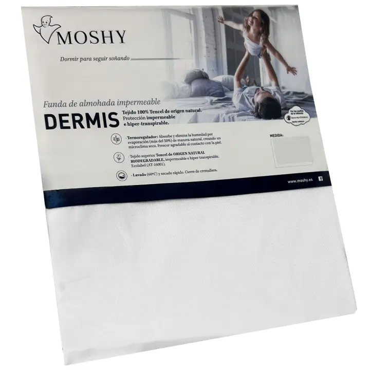 Funda para Almohada Dermis Color Blanco Individual antiácaros Transpirable Impermeable Poliuretano - 1