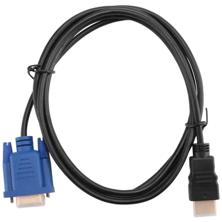 Macho adaptador de Cable HDMI a VGA HD15 para PC TV DF, convertidor azul de 1,8 M, nuevo - 1