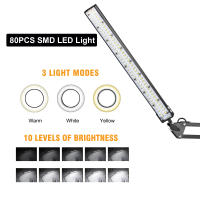 Lámpara De Escritorio NEWACALOX 80 PCS SMD LED Tres Secciones Con Braza Larga Protección Ocular USB Dimmable Plegable Para Estudio - details 2