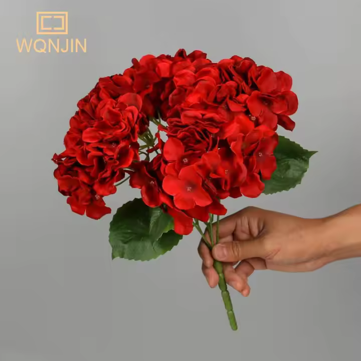 5 Cabezas De Hiedra Artificial Rosa Roja Flores De Seda Falsas Para Decoración De Boda Y Hogar Arreglo Floral Estilo Hiedra - 1