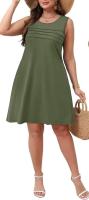 Vestido De Mujer Verano 2025 Con Bolsillos Cuello En O Manga Corta Sin Costuras Estilo Casual Largo De Rodilla Polyester - details 3
