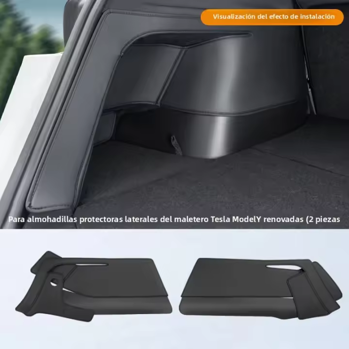 Juego De 2 Piezas De Almohadillas Protectoras Para Maletero De Tesla Model Y Antideslizantes Y De Cuero Artificial Para Refrescado - 1