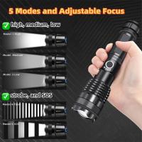 Linterna Táctica LED Fuerte Heinast Recargable Por USB Con Luz Super Larga Alcance Para Pesca Al Aire Libre Resistente Al Agua - details 1