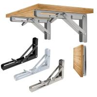 2Pcs Soporte De Ángulo Triangular Plegable Para Estantes Y Mesas Ajustable Y Resistente Montado En La Pared Herramientas Domésticas Con Tornillos Material De Acero Inoxidable - details 0