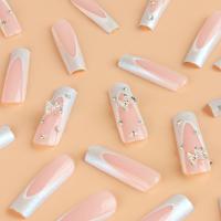Uñas Postizas Francas Con Perlas Y Borde De Oso Estéreo Para Manicura Falsas Unidad De 1 Pieza Material De Resina - details 1