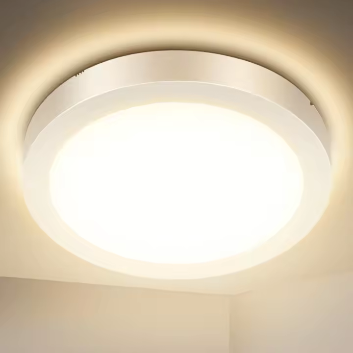 Lámpara de techo LED, 18 W, 1700 lm, resistente al agua, IP54, moderna, delgada, redonda, 3000 K, apta para baño, dormitorio, cocina, sala de estar, balcón (blanco cálido) [Clase energética A+] - 1