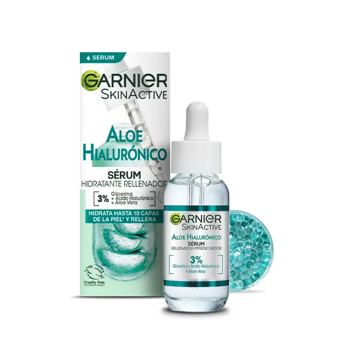 Garnier Sérum Hidratante Rellenador Aloe Hialurónico con 3% Glicerina + Ácido Hialurónico + Aloe Vera. - 1