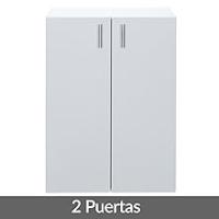 Cómoda Blanca Vela 2 Puertas 115,5x60x30cm Mueble de Oficina Aparador Estantes Regulables Armario - details 0