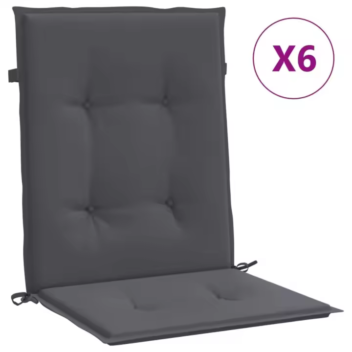 Tela Oxford Silla Jardín respaldo Bajo 6 UDS Antracita - 1