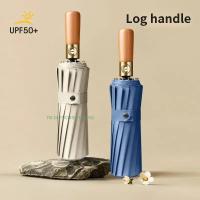 Paraguas Automático Grande 24 Huesos Resistente Al Viento Y UV Plegable En 3 Ribos Doble Para Viajes Para Hombres Y Mujeres Con Protección UVF Regalo - details 0