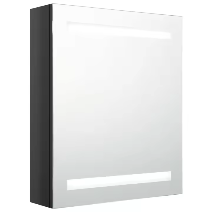 ¿Armario de BA? O WITH Espejo LED Bright Negro 50x14x60cm - 1
