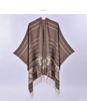 Nuevo estilo bufanda chal simple y de moda hendidura imitación cachemira de doble uso capa de punto con borlas para mujer para todas las estaciones - details 2