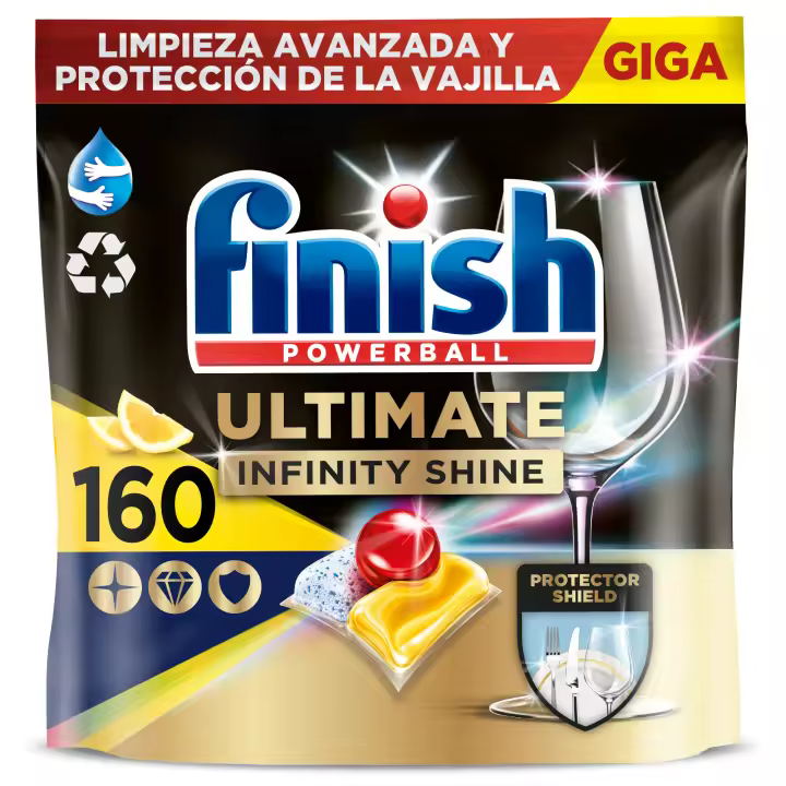 Finish Powerball Ultimate Infinity Shine 160 pastillas para lavavajillas - 1