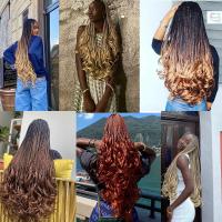 Extensiones De Cabello Sintético En Rizos Espirales Y Ombre Pre Estiradas Para Crear Braids De Textura Suave Alta Temperatura Fibra De Textil Un Solo Paquete - details 3