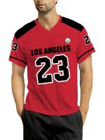 Camiseta De Baloncesto Los Angeles 23 Para Hombre Cuello V Manga Corta Casual Y Deportiva Con Impresión Digital Polyester - details 7