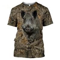 Camiseta De Verano Para Hombre Casual Camuflaje 3D Con Animal Salvaje Quick-Drying Camiseta Corta De Cuello Redondo Para Exterior - details 3