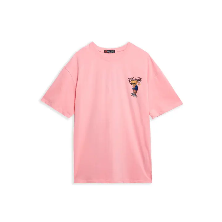 Camiseta Area Zero Rosa Vantage Bear Oversized Tee - 1