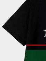 Camiseta De Verano Para Hombre 3D Imprimido Casual Retro Negro Y Verde Polyester Camiseta De Moda Y Cómoda Para La Primavera Y El Verano - details 5