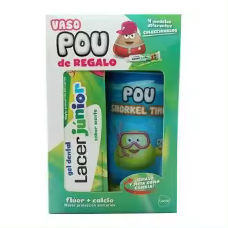 Lacer Junior Gel Dental Sabor Menta 75Ml + Taza Pou - 1