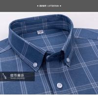 Camisa Larga De Manga Para Hombres De Talla Grande 6XL Algodón 100% Casual Con Bolsillo Y Pato Plaid Oxford Tejido Cómodo Primavera Otoño Sin Hierro - details 15