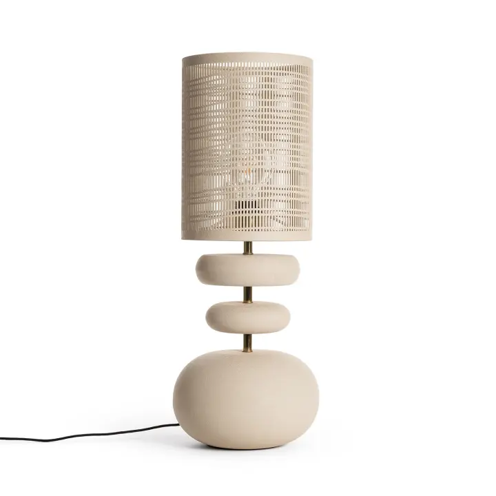 Ledkia Lámpara de Mesa Metal Dhruv Beige - 1