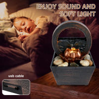 Fuente De Escritorio Creativa Para Decoración Del Hogar Relajación Meditación Con Cascada Ornamento De Buena Suerte Y Luz Suave Regalos Moderno Estilo Material Plástico - details 4
