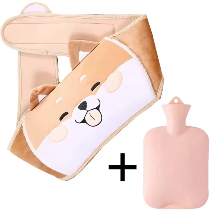 Set De 2 Fundas Para Botella De Agua Caliente De Terciopelo Para Menstruación Y Calentador De Manos Invierno Cubierta De Cintura Con Correa Para Hombres - 1