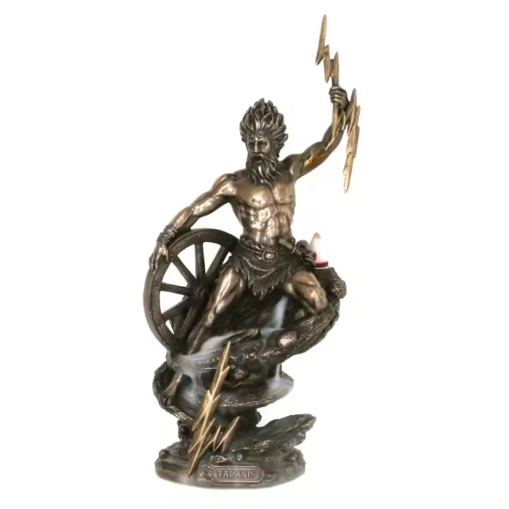SIGNES GRIMALT Figura Taranis Dios Celta Dorado de Resina | Figura de Persona de Jardín - 1