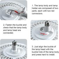 Luz de ventilador de enchufe con control remoto, ventilador de techo con Luz de Tornillo con Brillo regulable y temperatura de color para dormitorio, de estar, cocina de 12 pulgadas - details 1