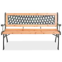vidaXL Banco de jardín de madera 122 cm - details 1