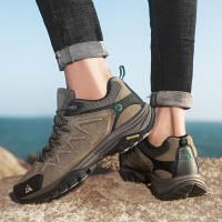 Zapatos De Senderismo Para Hombres HIKEUP De Cuero Suela De Goma Antideslizante Transpirables Malla Superior Tamaño 40-45 Color Negro Verde Caqui Gris - details 18
