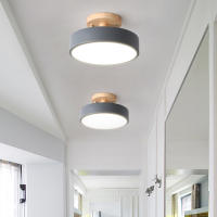 Lámpara De Techo Para Entrada Estilo Nórdico Madera Redonda Para Pasillo Comedor Estudio Dormitorio Baño Iluminación Industrial - details 1