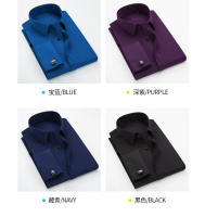 Camisa De Manga Larga Para Hombre Con Botones Franceses Sensación De Lujo Fibra De Bambú Suave Sin Planchar Formal Para Boda - details 15