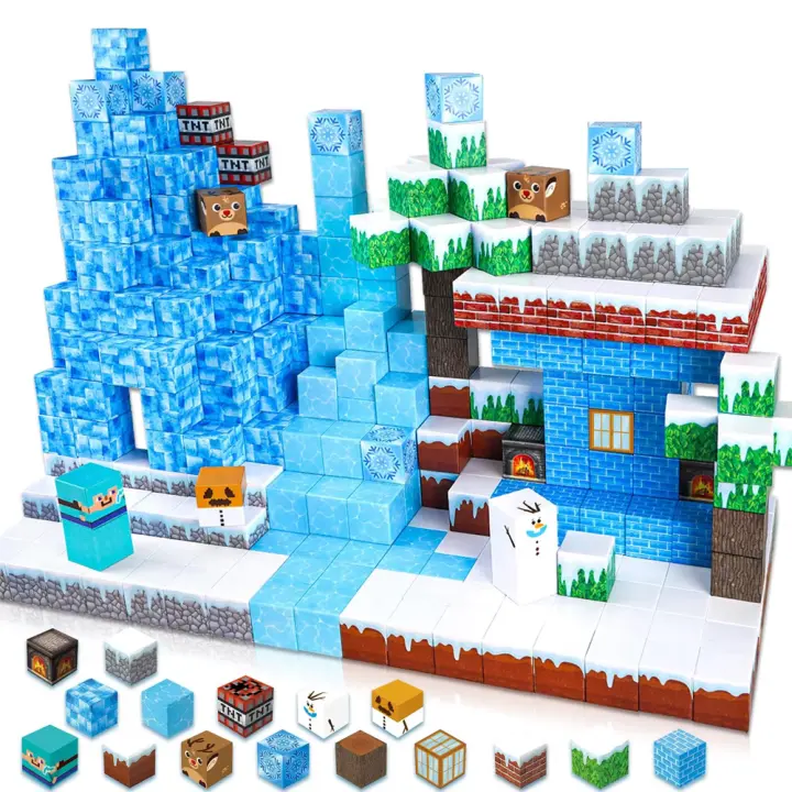 100PCS Bloques Magnéticos Construcción De Castillo Frozen Juguetes Sensoriales Para Niños Y Niñas Mayores De 3 Años Regalo De Navidad Cumpleaños - 1