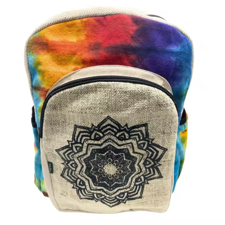 Mochila Grande de Cáñamo Tiedye - Mandala - 1