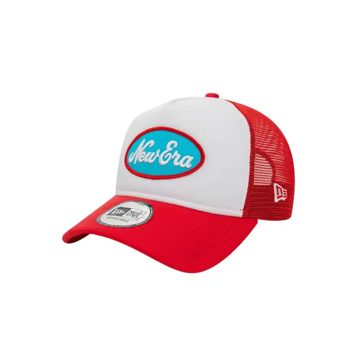 Gorra New Era Oval Trucker Unisex Rojo con Parche Heritage - 1