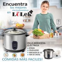 Arrocera Eléctrica Lolek 2.8L Acero Inoxidable con Contenedor de Aluminio y Tapa de Cristal 1000W - details 1