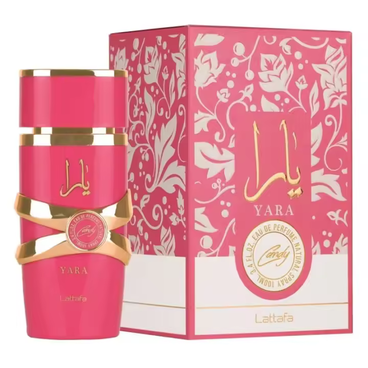 Perfume Yara Candy 100ml - Lattafa: Fragancia de frutas confitadas y jarabe de vainilla para mujeres elegantes y sofisticadas. - 1