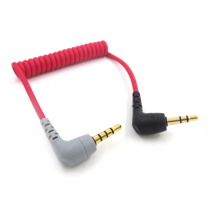 Adaptador De Cable TRS a TRRS De 3.5mm Con Resorte Para RODE Videomic Pro+ / VideoMic GO Accesorio De Micrófono Alloet - 1