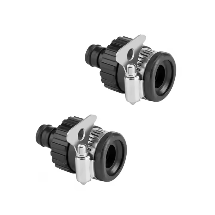 2pcs Adaptador De Grifo Universal Duradero Conector Rápido De Goma Plástica Para Lavado De Coche Riego Del Jardín - 1