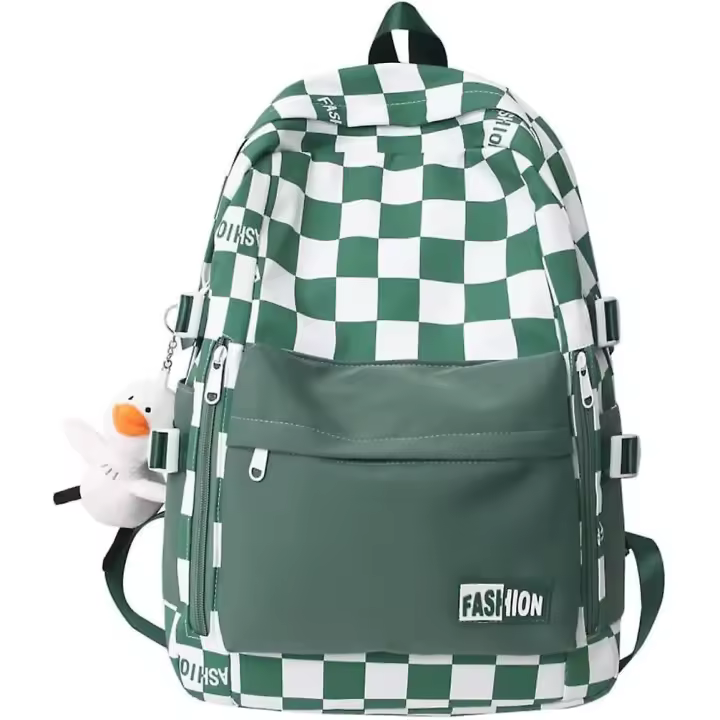 Mochilas estésticas para Niños con colgantes de pato (Verde) - 1