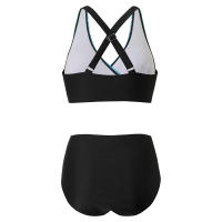 Bikini Halter Push up Para Mujer Traje De Baño De Cintura Alta Estilo De Calle Con Bandage Y Almohadillas Soldadura Sin Costuras Material Poliéster Y Spandex - details 4