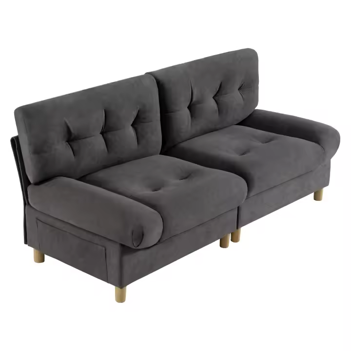 Teddy, Cómodo sofá tapizado with grandes muebles de asiento y respaldo para Salón, dormitorio, Piso, etc. - 1