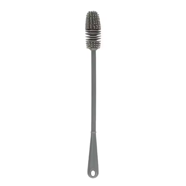 Cepillo De Silicona Para Botellas Y Tazas Con Mango Largo Rotativo Para Limpieza De Restos De Leche Y Té Cepillo De Bricioleta Para Lavado De Vajilla Y Utensilios De Cocina - 1