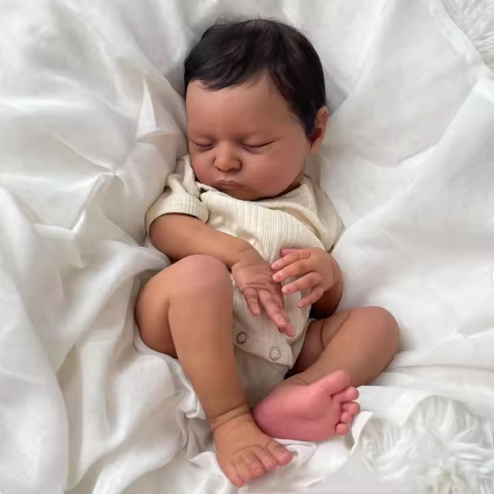 Muñeca De Silicona Suave De 50 CM Bebé Dormido Reborn Para Niña 20 Pulgadas Cuerpo De Tela Realista Juguete De Cumpleaños - 1
