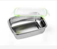 Caja De Almuerzo Aislante De Acero Inoxidable 304 Con Tapa Sellada Y Antigrasa Caja De Frutas Y Dumplings Para Almacenamiento En Refrigerador - details 5