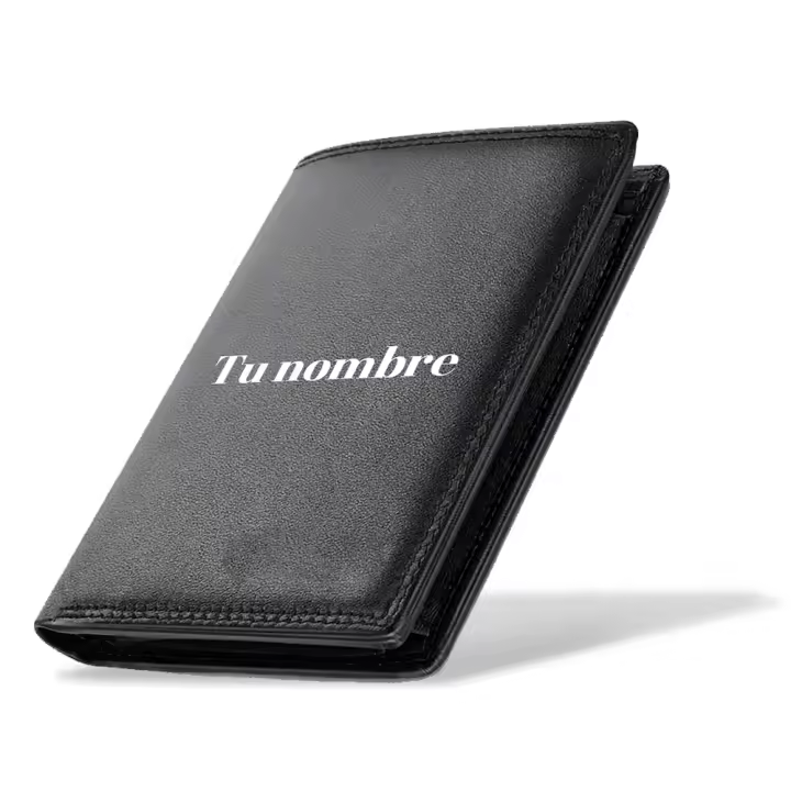 Niucom cartera tarjetero ultrafino personalizado con nombre o texto billetera para hombre y mujer con compartimento para tarjetas de crédito y billetes con seguridad RFID antirobo - 1