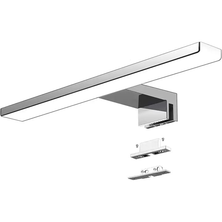 PORCHEDDU Lámpara de Espejo Baño 50 cm 9W Blanco Neutro 6000K,IP44 Clase II, abrazadera en el Espejo/Gabinete/Iluminación de Pantalla 500 mm [Clase de eficiencia energética D] - 1