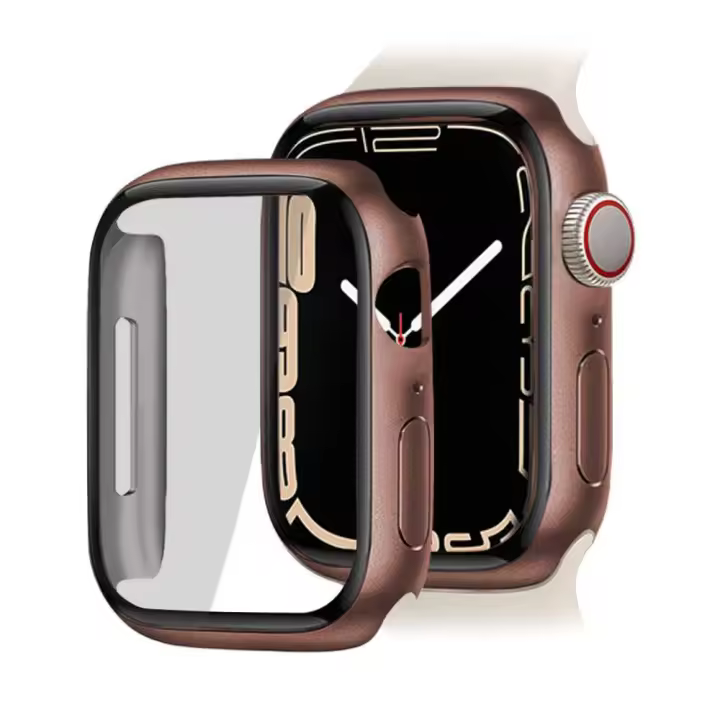 Ociodual Funda Protectora con Cristal Templado Rosa Oro Compatible con Relojes Inteligentes Apple Watch 8/7 (45mm) - 1