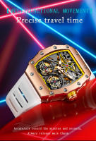 Reloj De Moda Lujo Para Hombres ONOLA Marca Automático Completo Resistente Al Agua Con Caja Hueca Y Correa De Plástico Estilo Casual - details 4